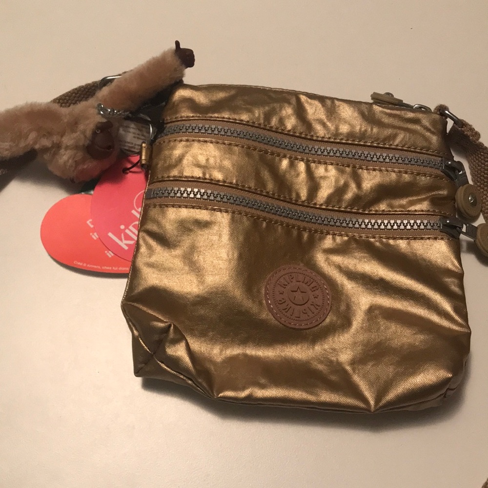 New Gold Kipling Crossbody Purse
